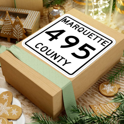 Michigan 495 Marquette County (Michigan) (Road Sign) STICKER Vinyl Kiss-Cut Decal - The Sticker Space