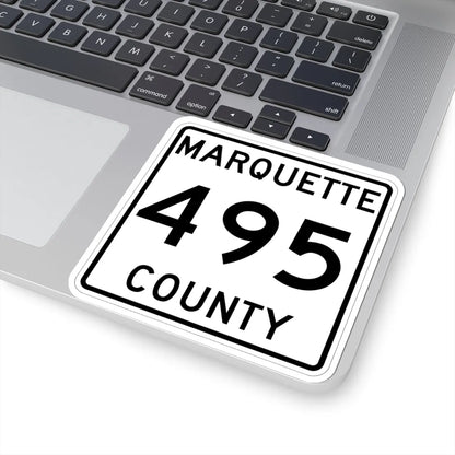 Michigan 495 Marquette County (Michigan) (Road Sign) STICKER Vinyl Kiss-Cut Decal - The Sticker Space