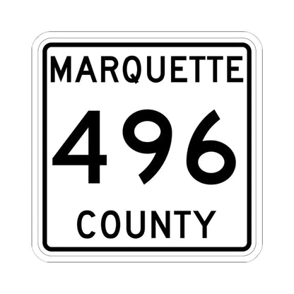 Michigan 496 Marquette County (Michigan) (Road Sign) STICKER Vinyl Kiss-Cut Decal 6 Inch White - The Sticker Space