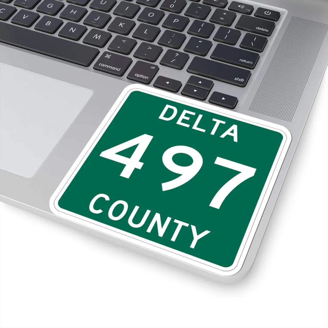 Michigan 497 Delta County (Michigan) (Road Sign) STICKER Vinyl Kiss-Cut Decal - The Sticker Space