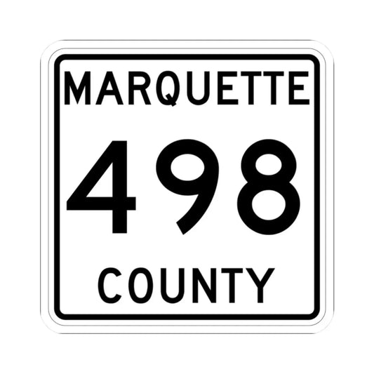 Michigan 498 Marquette County (Michigan) (Road Sign) STICKER Vinyl Kiss-Cut Decal 2 Inch White - The Sticker Space