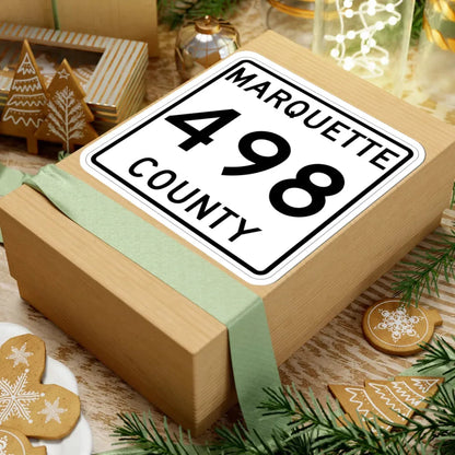 Michigan 498 Marquette County (Michigan) (Road Sign) STICKER Vinyl Kiss-Cut Decal - The Sticker Space