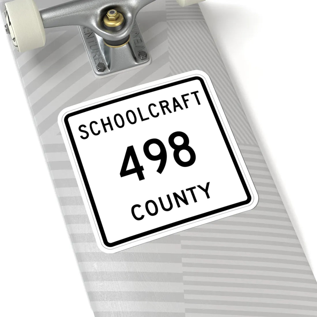 Michigan 498 Schoolcraft County (Michigan) (Road Sign) STICKER Vinyl Kiss-Cut Decal - The Sticker Space