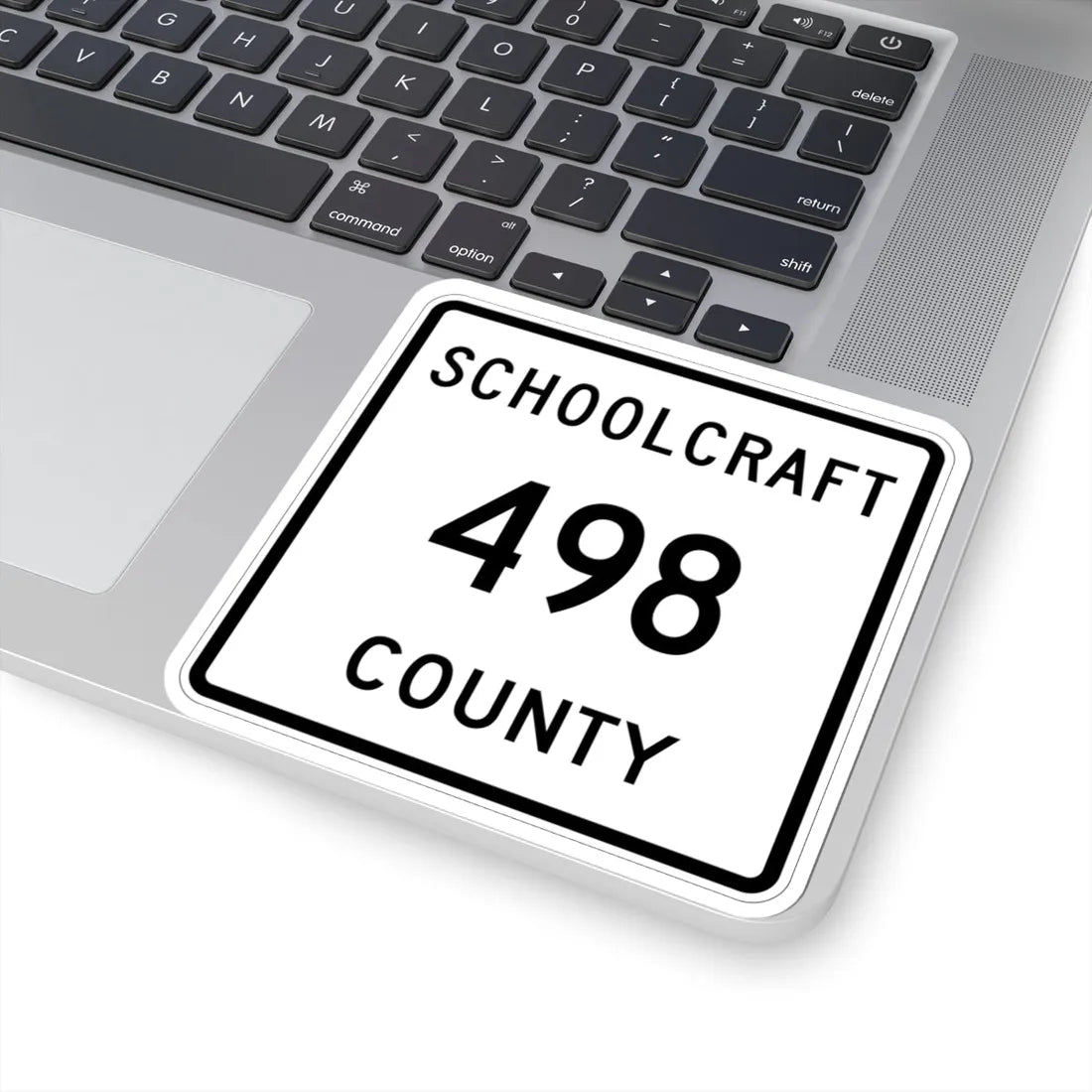 Michigan 498 Schoolcraft County (Michigan) (Road Sign) STICKER Vinyl Kiss-Cut Decal - The Sticker Space