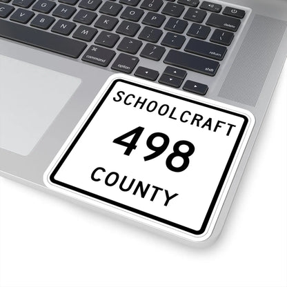 Michigan 498 Schoolcraft County (Michigan) (Road Sign) STICKER Vinyl Kiss-Cut Decal - The Sticker Space