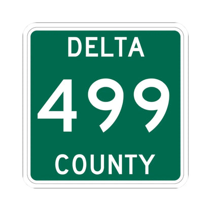 Michigan 499 Delta County (Michigan) (Road Sign) STICKER Vinyl Kiss-Cut Decal 2 Inch White - The Sticker Space
