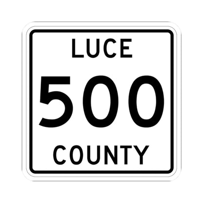 Michigan 500 Luce County (Michigan) (Road Sign) STICKER Vinyl Kiss-Cut Decal 2 Inch White - The Sticker Space