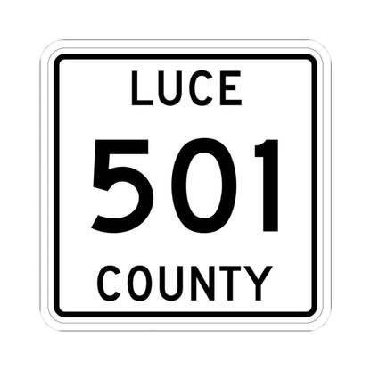 Michigan 501 Luce County (Michigan) (Road Sign) STICKER Vinyl Kiss-Cut Decal 3 Inch White - The Sticker Space