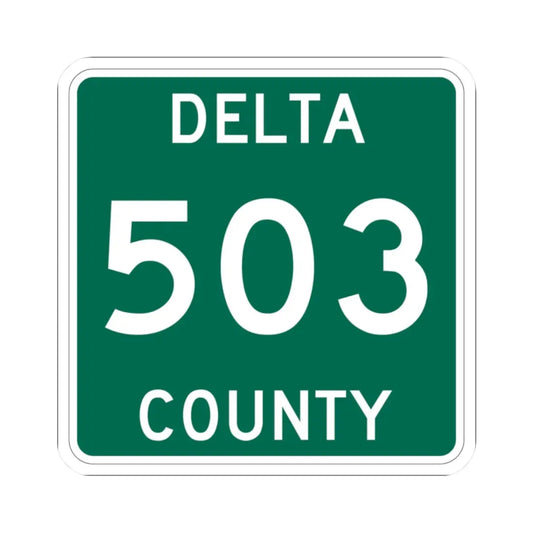 Michigan 503 Delta County (Michigan) (Road Sign) STICKER Vinyl Kiss-Cut Decal 2 Inch White - The Sticker Space