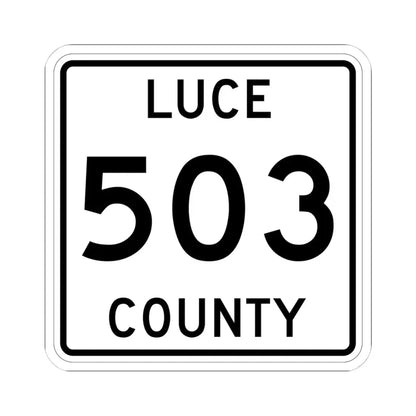 Michigan 503 Luce County (Michigan) (Road Sign) STICKER Vinyl Kiss-Cut Decal 4 Inch White - The Sticker Space