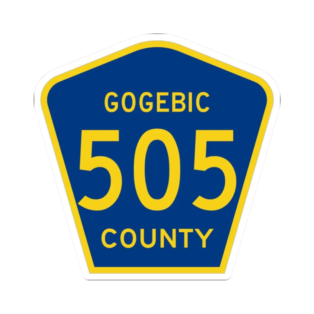 Michigan 505 Gogebic County (Michigan) (Road Sign) STICKER Vinyl Kiss-Cut Decal 2 Inch White - The Sticker Space