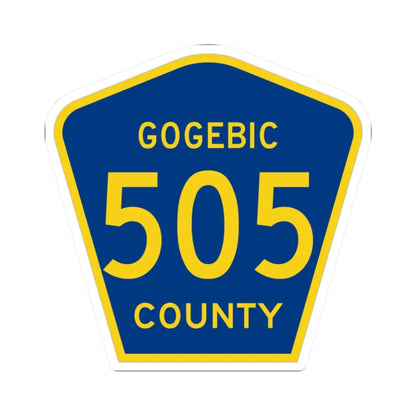Michigan 505 Gogebic County (Michigan) (Road Sign) STICKER Vinyl Kiss-Cut Decal 2 Inch White - The Sticker Space