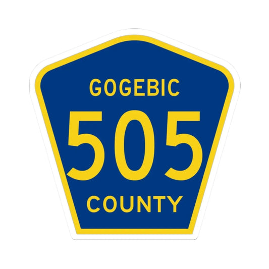 Michigan 505 Gogebic County (Michigan) (Road Sign) STICKER Vinyl Kiss-Cut Decal 2 Inch White - The Sticker Space