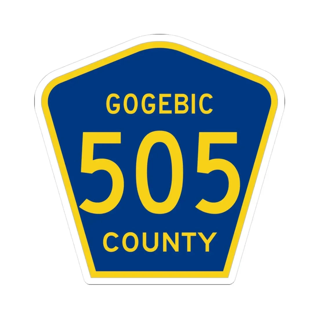 Michigan 505 Gogebic County (Michigan) (Road Sign) STICKER Vinyl Kiss-Cut Decal 3 Inch White - The Sticker Space