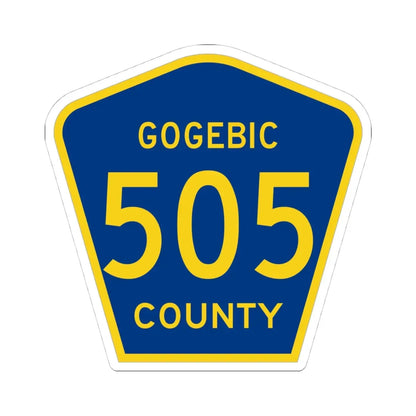 Michigan 505 Gogebic County (Michigan) (Road Sign) STICKER Vinyl Kiss-Cut Decal 4 Inch White - The Sticker Space
