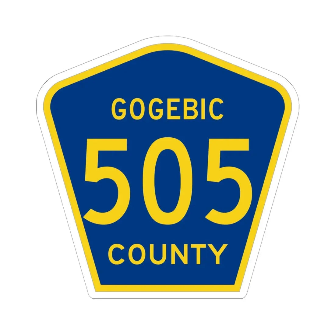 Michigan 505 Gogebic County (Michigan) (Road Sign) STICKER Vinyl Kiss-Cut Decal 6 Inch White - The Sticker Space