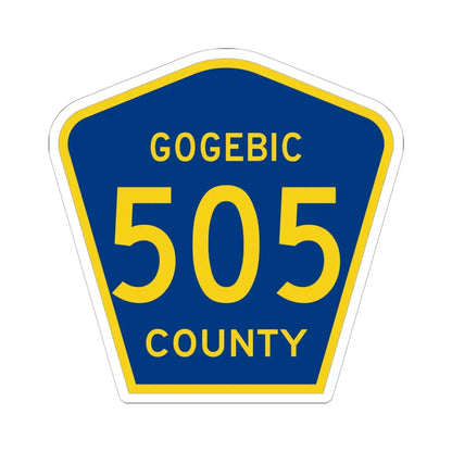 Michigan 505 Gogebic County (Michigan) (Road Sign) STICKER Vinyl Kiss-Cut Decal 6 Inch White - The Sticker Space