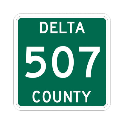 Michigan 507 Delta County (Michigan) (Road Sign) STICKER Vinyl Kiss-Cut Decal 4 Inch White - The Sticker Space