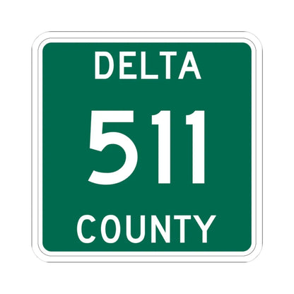 Michigan 511 Delta County (Michigan) (Road Sign) STICKER Vinyl Kiss-Cut Decal 3 Inch White - The Sticker Space