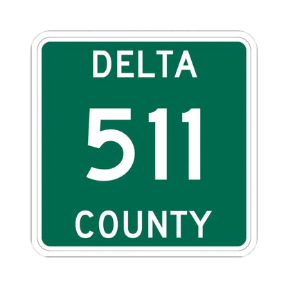Michigan 511 Delta County (Michigan) (Road Sign) STICKER Vinyl Kiss-Cut Decal 4 Inch White - The Sticker Space