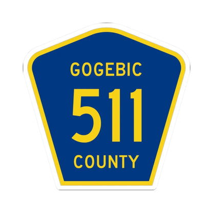Michigan 511 Gogebic County (Michigan) (Road Sign) STICKER Vinyl Kiss-Cut Decal 2 Inch White - The Sticker Space