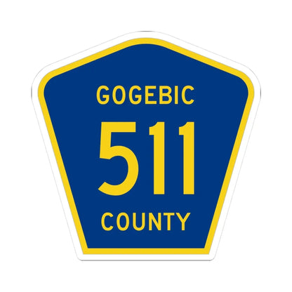 Michigan 511 Gogebic County (Michigan) (Road Sign) STICKER Vinyl Kiss-Cut Decal 3 Inch White - The Sticker Space