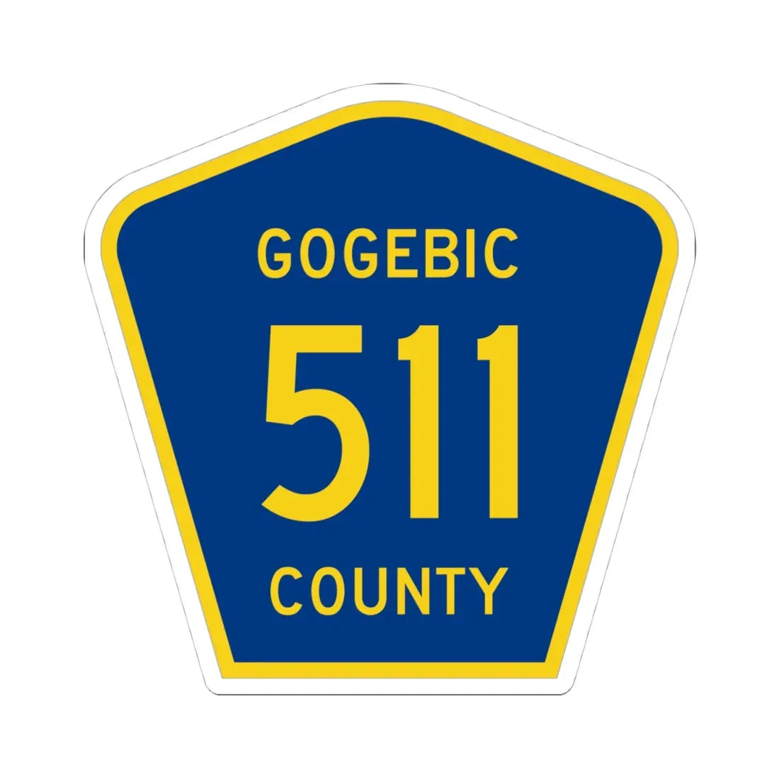 Michigan 511 Gogebic County (Michigan) (Road Sign) STICKER Vinyl Kiss-Cut Decal 4 Inch White - The Sticker Space