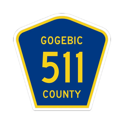 Michigan 511 Gogebic County (Michigan) (Road Sign) STICKER Vinyl Kiss-Cut Decal 4 Inch White - The Sticker Space