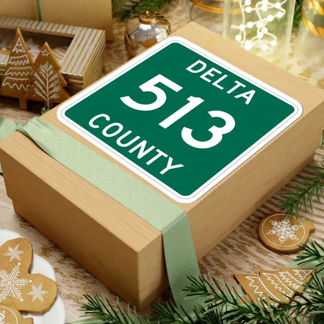 Michigan 513 Delta County (Michigan) (Road Sign) STICKER Vinyl Kiss-Cut Decal - The Sticker Space