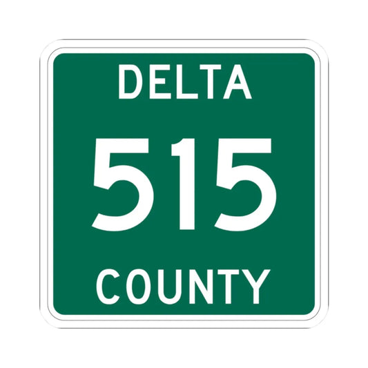 Michigan 515 Delta County (Michigan) (Road Sign) STICKER Vinyl Kiss-Cut Decal 2 Inch White - The Sticker Space
