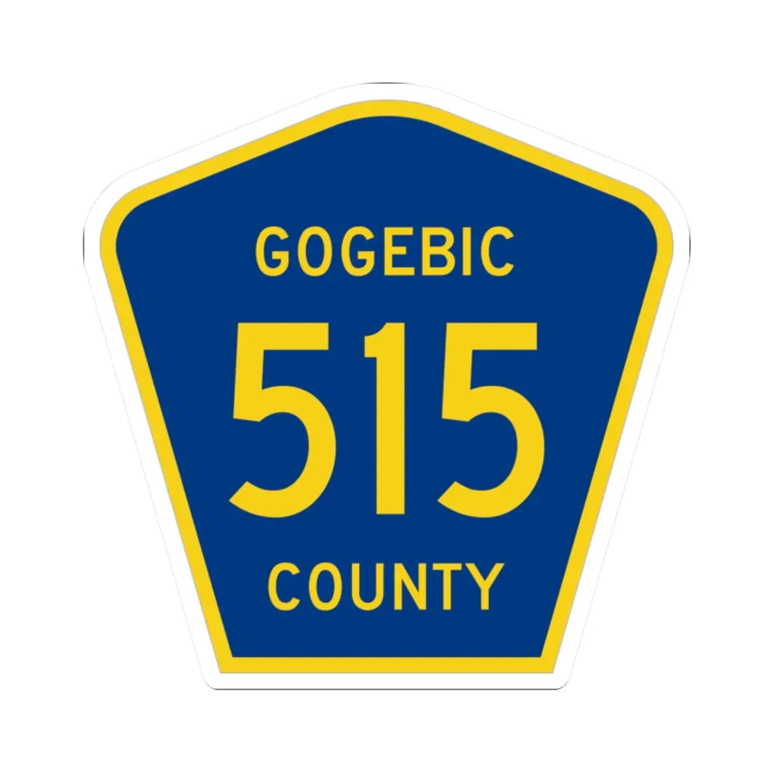 Michigan 515 Gogebic County (Michigan) (Road Sign) STICKER Vinyl Kiss-Cut Decal 2 Inch White - The Sticker Space