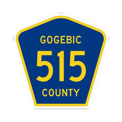 Michigan 515 Gogebic County (Michigan) (Road Sign) STICKER Vinyl Kiss-Cut Decal 2 Inch White - The Sticker Space