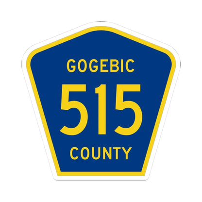 Michigan 515 Gogebic County (Michigan) (Road Sign) STICKER Vinyl Kiss-Cut Decal 3 Inch White - The Sticker Space