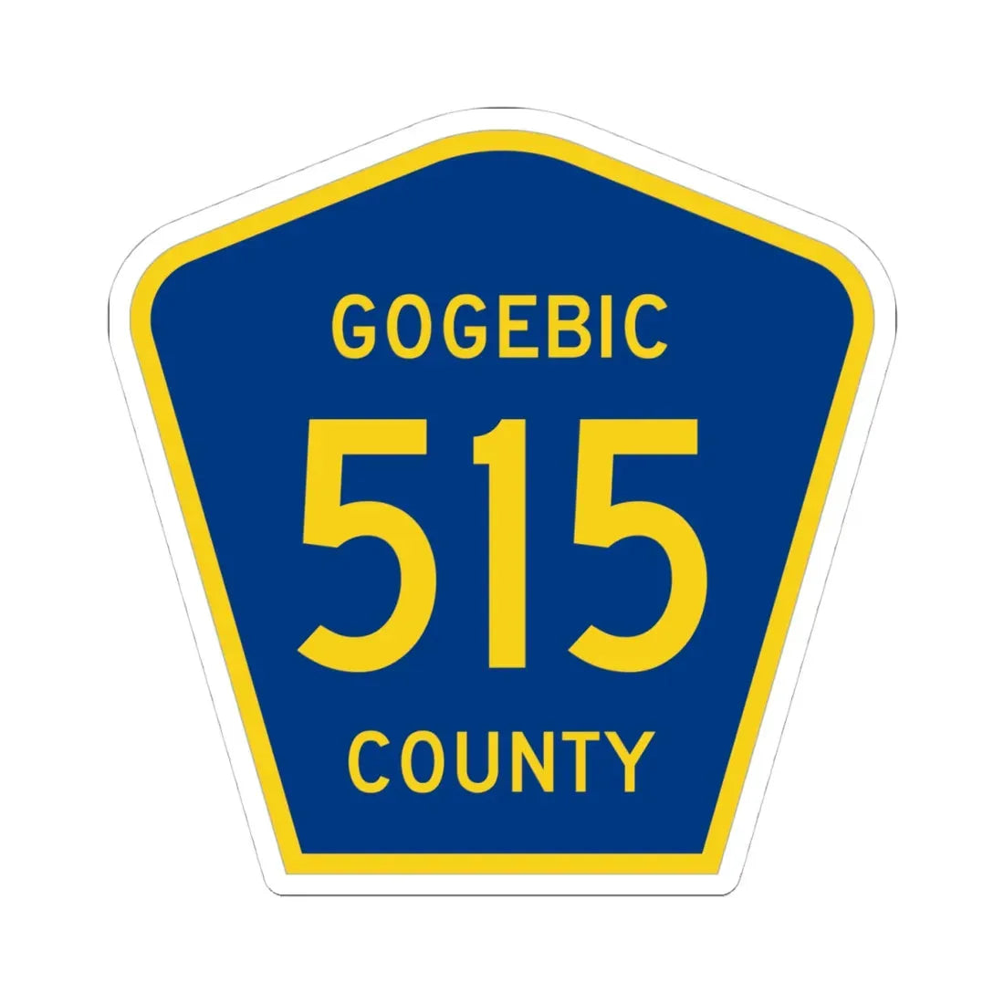 Michigan 515 Gogebic County (Michigan) (Road Sign) STICKER Vinyl Kiss-Cut Decal 4 Inch White - The Sticker Space