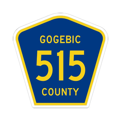 Michigan 515 Gogebic County (Michigan) (Road Sign) STICKER Vinyl Kiss-Cut Decal 6 Inch White - The Sticker Space