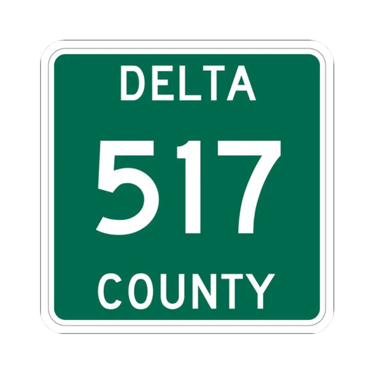 Michigan 517 Delta County (Michigan) (Road Sign) STICKER Vinyl Kiss-Cut Decal 2 Inch White - The Sticker Space