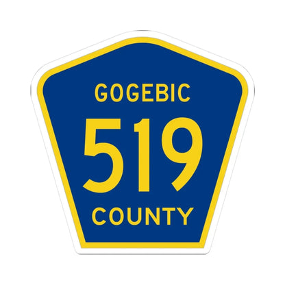 Michigan 519 Gogebic County (Michigan) (Road Sign) STICKER Vinyl Kiss-Cut Decal 3 Inch White - The Sticker Space
