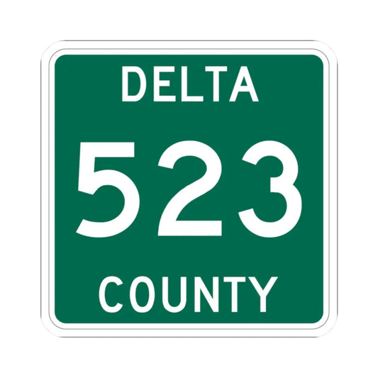 Michigan 523 Delta County (Michigan) (Road Sign) STICKER Vinyl Kiss-Cut Decal 2 Inch White - The Sticker Space