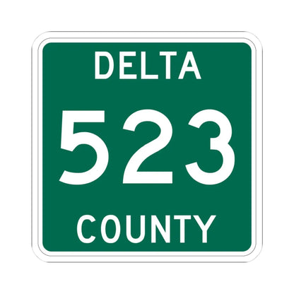 Michigan 523 Delta County (Michigan) (Road Sign) STICKER Vinyl Kiss-Cut Decal 3 Inch White - The Sticker Space