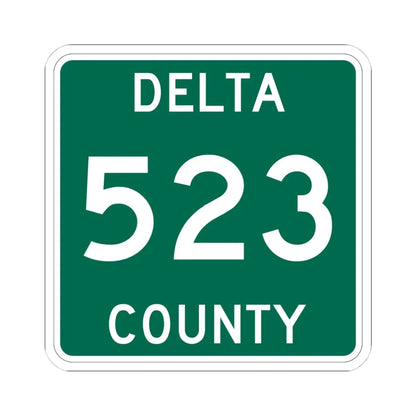 Michigan 523 Delta County (Michigan) (Road Sign) STICKER Vinyl Kiss-Cut Decal 4 Inch White - The Sticker Space