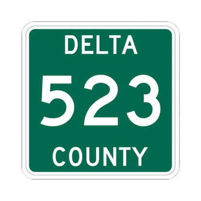 Michigan 523 Delta County (Michigan) (Road Sign) STICKER Vinyl Kiss-Cut Decal 6 Inch White - The Sticker Space