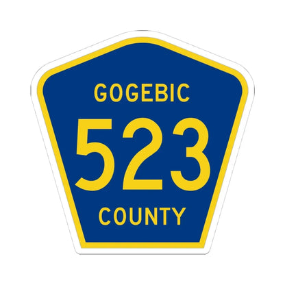 Michigan 523 Gogebic County (Michigan) (Road Sign) STICKER Vinyl Kiss-Cut Decal 4 Inch White - The Sticker Space