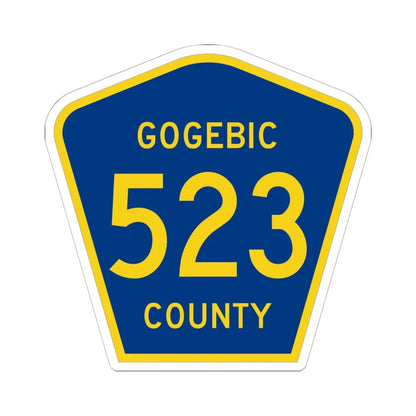 Michigan 523 Gogebic County (Michigan) (Road Sign) STICKER Vinyl Kiss-Cut Decal 6 Inch White - The Sticker Space