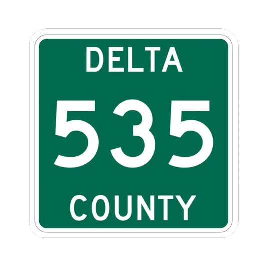 Michigan 535 Delta County (Michigan) (Road Sign) STICKER Vinyl Kiss-Cut Decal 2 Inch White - The Sticker Space