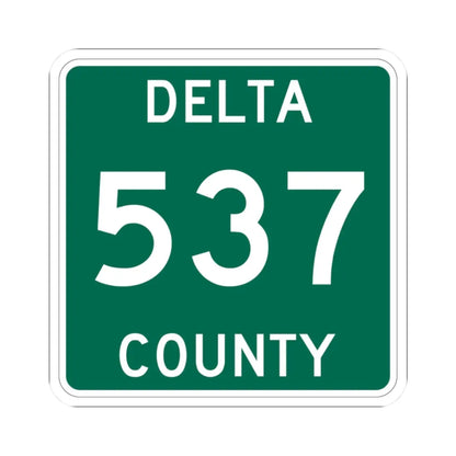 Michigan 537 Delta County (Michigan) (Road Sign) STICKER Vinyl Kiss-Cut Decal 2 Inch White - The Sticker Space