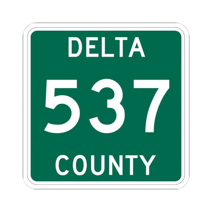 Michigan 537 Delta County (Michigan) (Road Sign) STICKER Vinyl Kiss-Cut Decal 4 Inch White - The Sticker Space