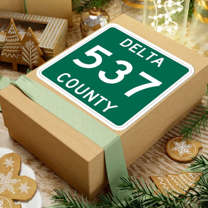 Michigan 537 Delta County (Michigan) (Road Sign) STICKER Vinyl Kiss-Cut Decal - The Sticker Space