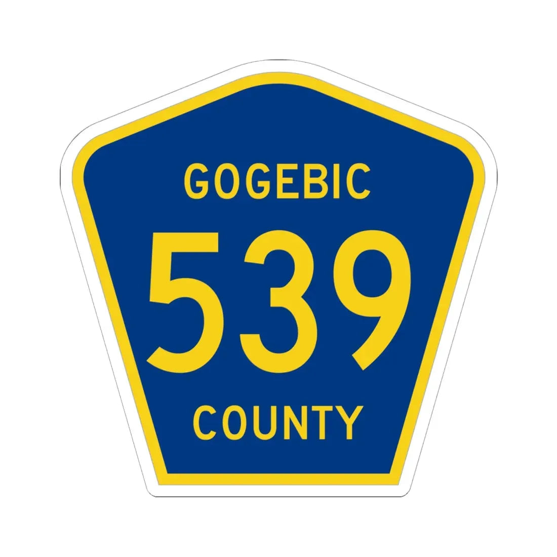 Michigan 539 Gogebic County (Michigan) (Road Sign) STICKER Vinyl Kiss-Cut Decal 6 Inch White - The Sticker Space