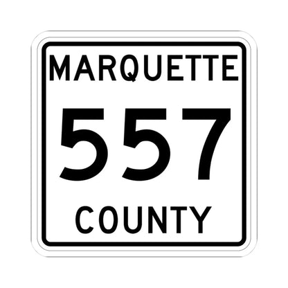 Michigan 557 Marquette County (Michigan) (Road Sign) STICKER Vinyl Kiss-Cut Decal 3 Inch White - The Sticker Space