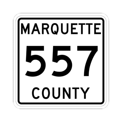 Michigan 557 Marquette County (Michigan) (Road Sign) STICKER Vinyl Kiss-Cut Decal 4 Inch White - The Sticker Space